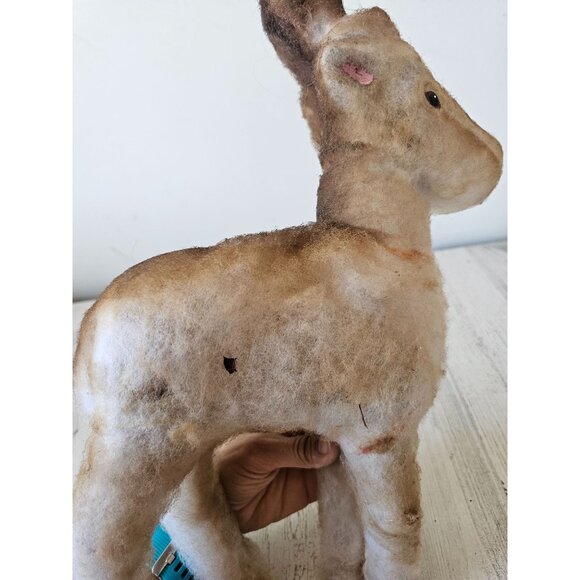 Antique deer reindeer Xmas decor standing statue figurine - Picture 8 of 13